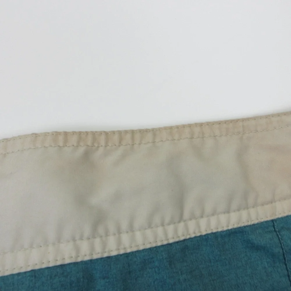 Quiksilver Board Shorts Mens 38 Blue‎ Green Striped Surf Swim Trunks Stretch